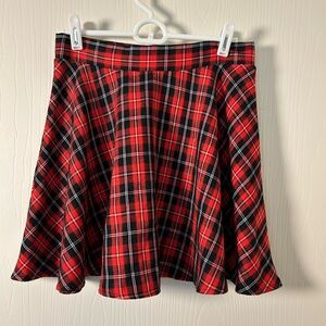 Plaid Red and Black Women's Skirt
